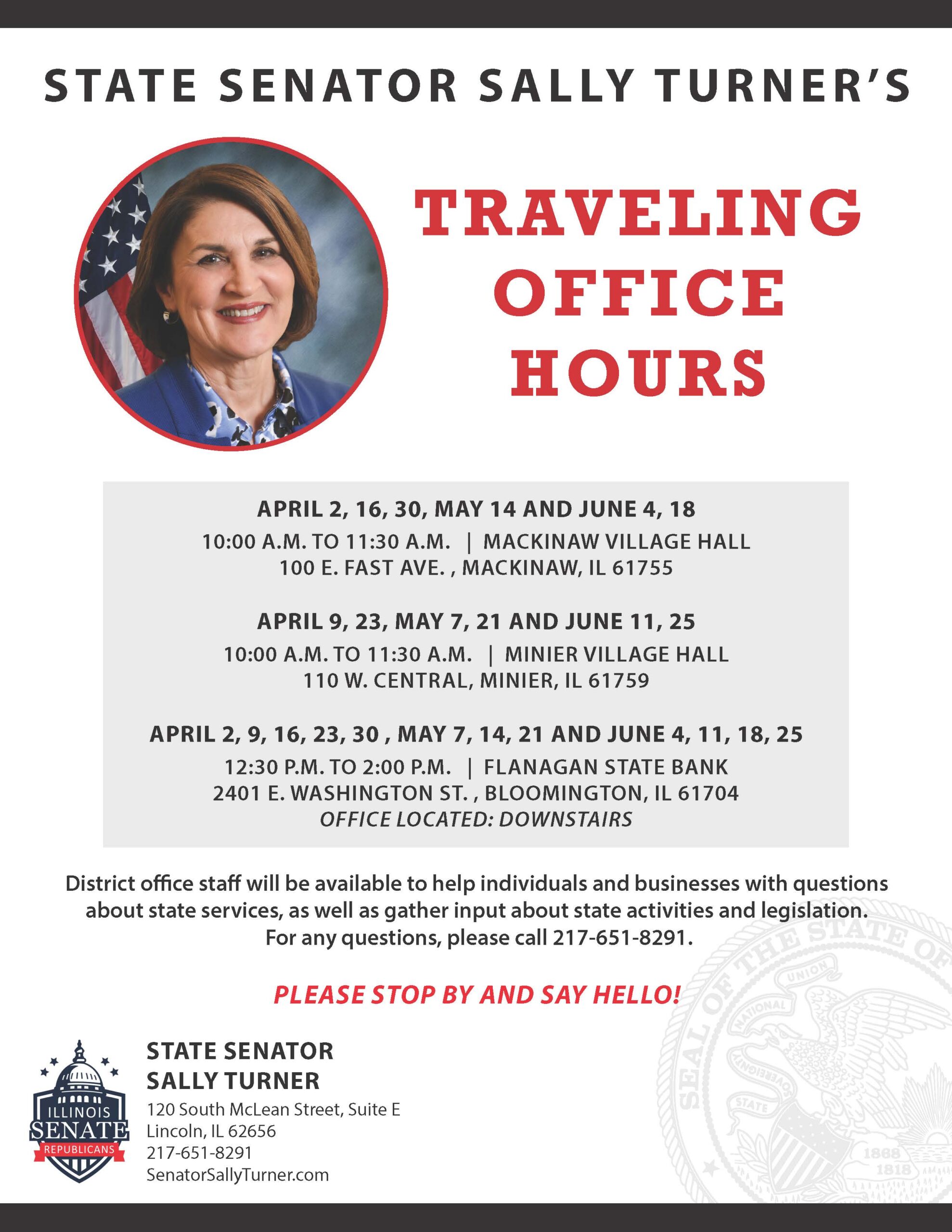 Upcoming Traveling Office Hours