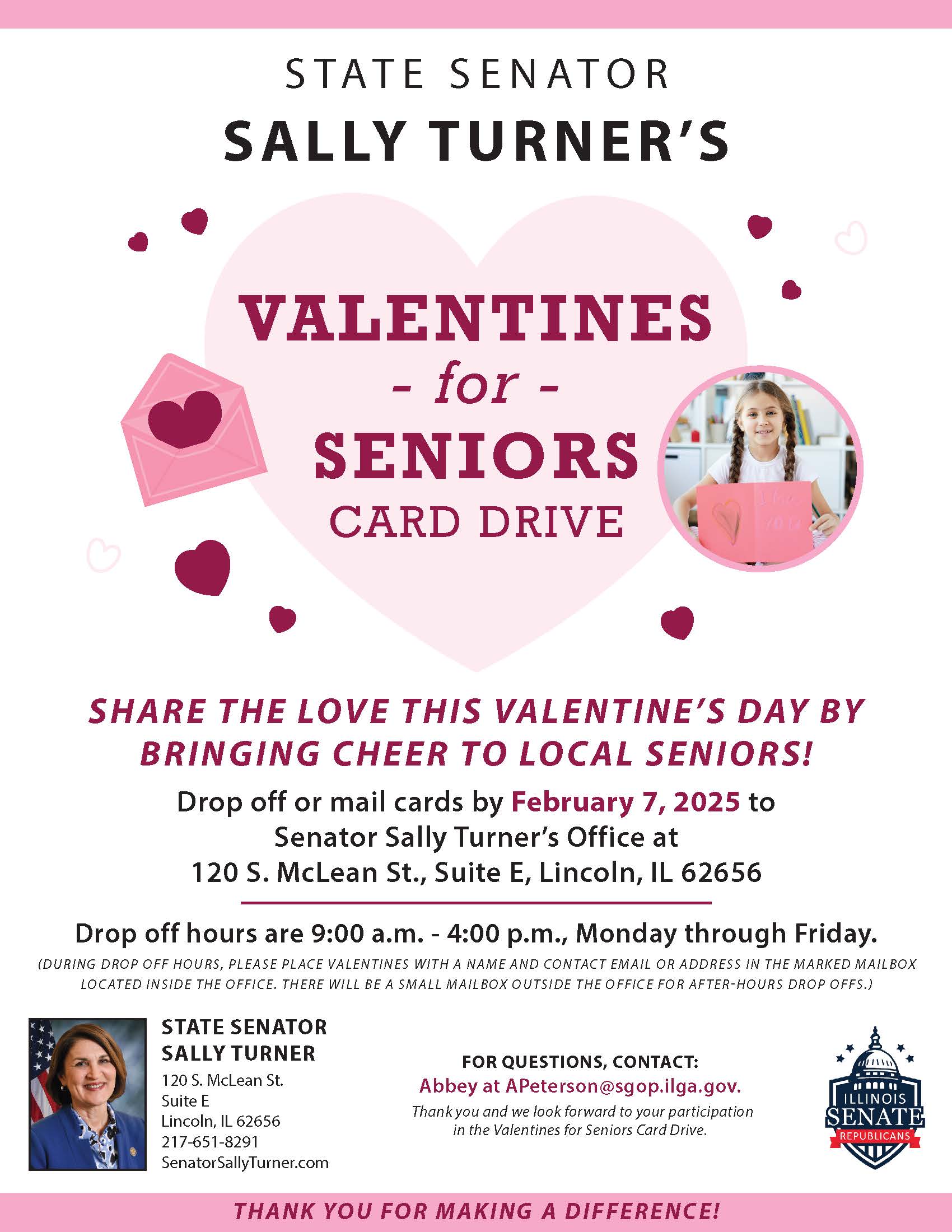 Senator Turner’s Valentines for Seniors Card Drive