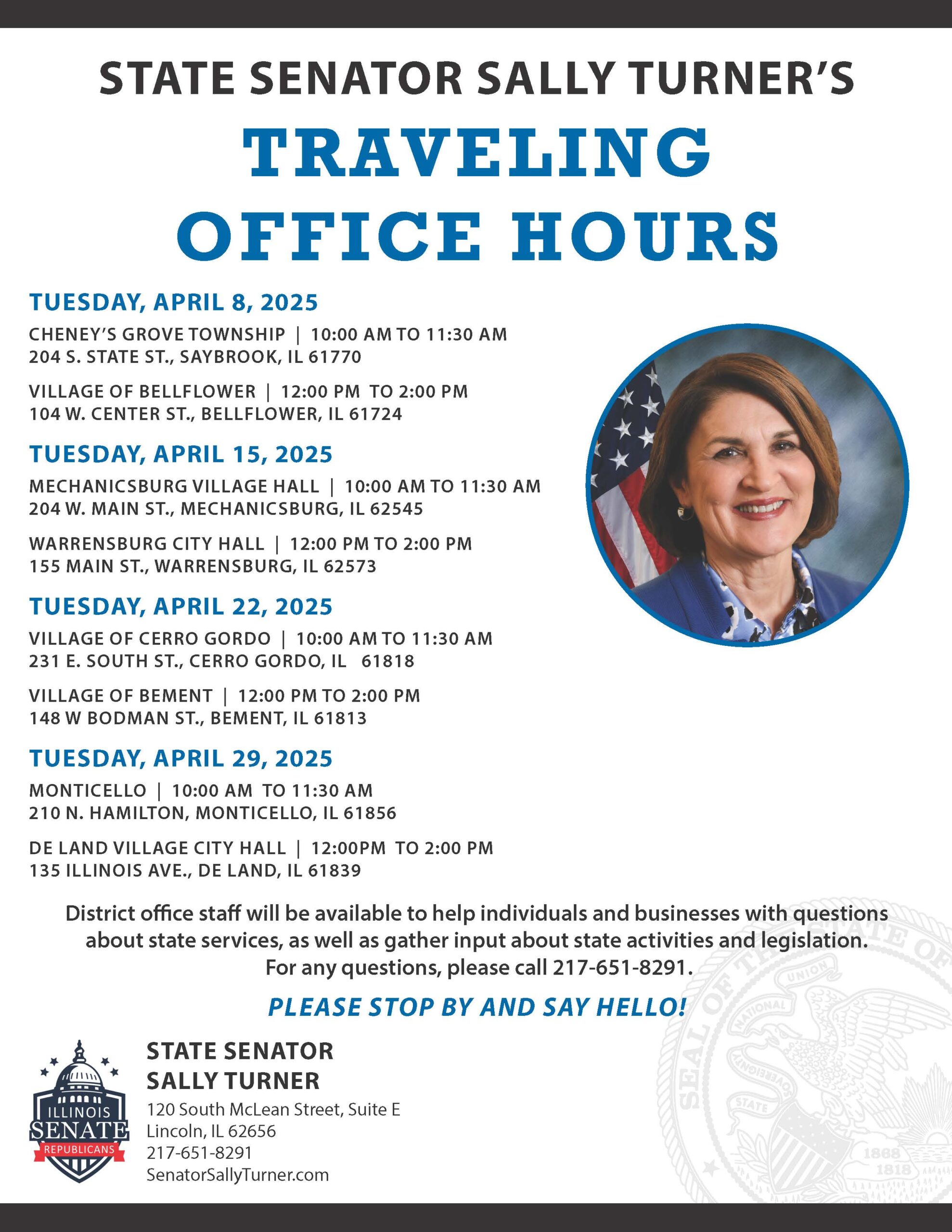 Traveling Office Hours: April